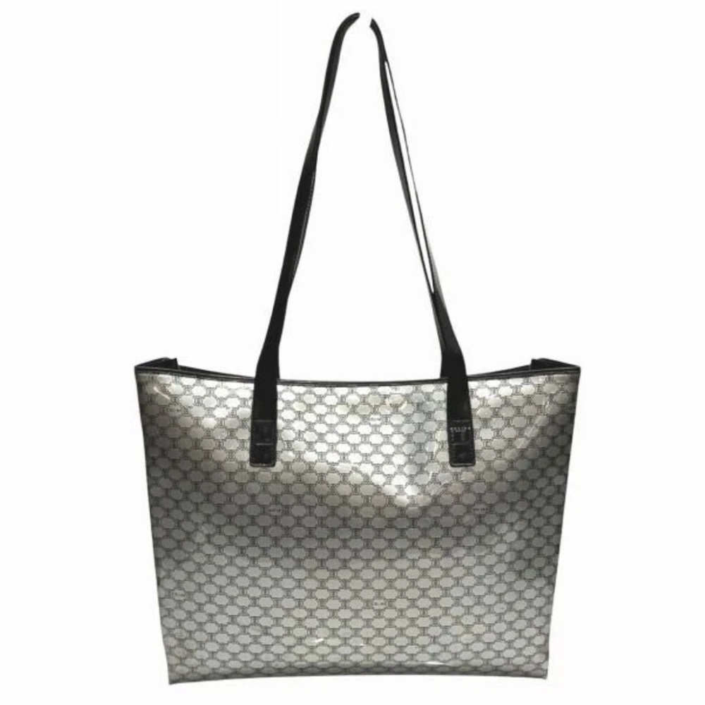 Celine Black And Silver Patterned Tote - image 1